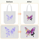 ERKOON Embroidery Canvas Tote Bag for Beginners, Needlepoint Arts Crafts Cross Stitch Kits for Adults Including Stamped Embroidery Bag with Hoops, Needle, Instruction and Color Threads (Butterfly)