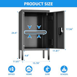 SUPEER 24.4" H Metal Locker Storage Cabinet with Adjustable Shelf, 1 Door Small Storage Cabinet with Adjustable Leveling Foot for Home,Office, Kids Locker,Assembly Required,Balck SUPEER