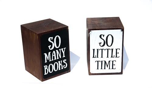 RidgeCraft Solid Wood Book Ends, bookends for Shelves, Decorative bookends, Gifts for Book Lovers, Book Book Holder Stand, Cute Bookends for Desk, Book Worm, Bookshelf Accessories, Heavy Book - WoodArtSupply