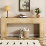knoworld 70.9-Inch Long Console Table, Farmhouse Entryway Table with Handcrafted Line Detailing, Wood Narrow Sofa Table for Living Room, Hallway, Foyer, and Behind Couch knoworld