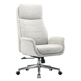 Realspace® Modern Comfort Pizana Bouclé Fabric High-Back Executive Office Chair, Light Sand/Brushed Nickel, BIFMA Compliant Realspace