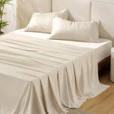 Bedsure King Size Sheets Set, Cooling Sheets for Hot Sleepers, Rayon Derived from Bamboo, Breathable & Soft, Deep Pocket Up to 16 Inches, Hotel Luxury Silky Bedding, Light Beige Bedsure