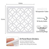 Boshen 24PCS Hanging Room Divider Wall Screen Panel Room Divider Panels Privacy Screen Divider Home Decor for Living Room Bedroom Home Office Restaurant Decor-White02 Boshen