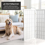 3 ft. Short Window Pane Shoji Screen - White - 6 Panels Red Lantern