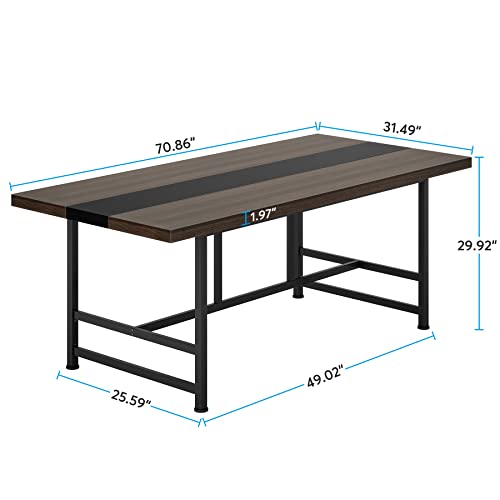 Tribesigns 6FT Conference Table, Rectangular Meeting Table, 70.86L * 31.49 W inches Seminar Table, Large Computer Desk for Office, Boardroom Desk - WoodArtSupply