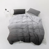 Luxlovery Grey Gradient Comforter Set Queen Grey and White Bedding Set Full Men Women Minimalist Bedding Set Light Gray Soft Breathable Blanket Quilts Gradient Comforter Set Luxlovery