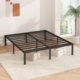 HLIPHA Metal Platform Bed Frame 12 Inch Tall,No Box Spring Needed,King Size Bed with Heavy Duty Strong Support Slats,Easy to Assemble,Black HLIPHA