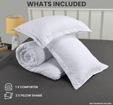 Queen Comforter Set 3 Piece White by Utopia Bedding, Comforters Queen Size, Bedding Comforters Sets, Down Alternative Soft Bed Set, 1 Comforter (88 x 88 inches) 2 Pillow Shams (20 x 26 inches) Utopia Bedding