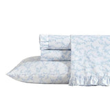 Laura Ashley - Twin XL Sheet Set, Crisp & Cool Cotton Percale Bedding with Deep Pockets, Lightweight for Year Round Comfort, Bed Sheets with Matching Pillowcase (Victoria Blue) Laura Ashley