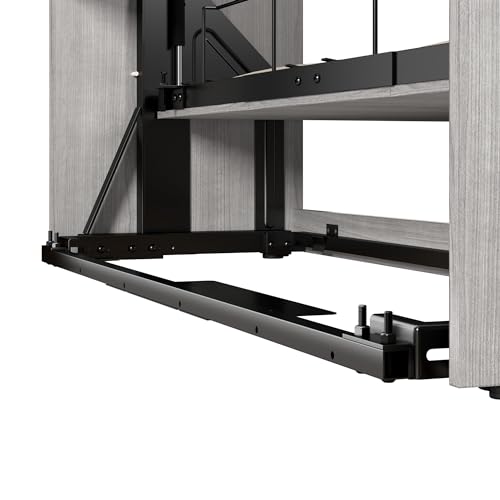 Bestar Claremont 59W Full Murphy Bed in Platinum Gray, Sleeping Arrangement for Multipurpose Area, Bedroom, Guest Room, or Living Room Bestar