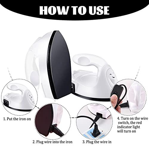 Mini Heat Press Small Iron Portable Heat Press Machine Mini Craft Iron with Charging Base Accessories for DIY T-Shirts, Shoes, Bag and Hats Heat Transfer Vinyl Projects (White) ACHENYUANYUAN