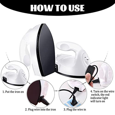 Mini Heat Press Small Iron Portable Heat Press Machine Mini Craft Iron with Charging Base Accessories for DIY T-Shirts, Shoes, Bag and Hats Heat Transfer Vinyl Projects (White) ACHENYUANYUAN