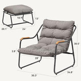 DWVO Chaise Lounge Chair Outdoor with Removable Cushions, Outdoor Patio Lounge Chair with Footrest, Breathable Outdoor Chaise for Pool Garden Backyard Deck, Gray