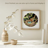 GOLDEN SMILE Robin Embroidery Starter Kit (8" Bamboo Hoop, 3 Needles & Ample Thread Included) - Water-Soluble Nest Pattern, Video Tutorials for Beginners - Create a Symbol of Hope & Warmth