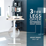 VIVO Electric 63 x 32 in Dual Motor Standing Desk, Memory Height Adjustment, 2B Series, Light Wood Top White Frame, DESK-KIT-2W1C VIVO