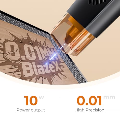 BlazeX M3 Laser Engraver Machine 10000mW for Beginner, 0.01mm High Precision Laser Cutter and Engraver Machine for Wood Metal Glass Leather, Class 1 BlazeX