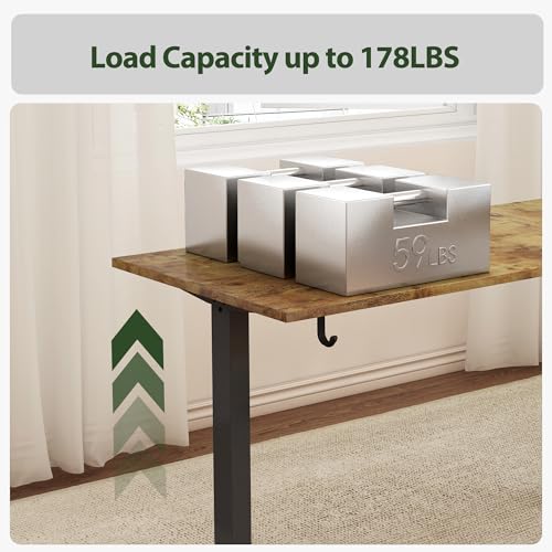 Agilestic L Shaped Standing Desk Adjustable Height, Electric Corner Standing Desk, 63 x 55 inch Sit Stand Computer Table with Splice Board, Rustic Brown Agilestic