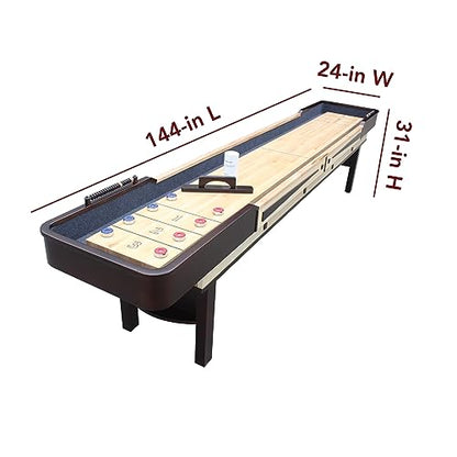 Merlot 12' Shuffleboard Table - Espresso - WoodArtSupply