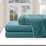 Manyshofu Extra Deep Pocket Twin Sheets Set - Hotel Luxury 1800 Thread Count Sheets & Pillowcases - Kids Bedding Set up to 24" Mattress - Teal Bed Sheets 18-24 Inch Deep Pockets - 3 Piece Manyshofu