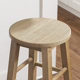 Linon Zeke Grey Wash 24" Counter Stool with Round Seat Linon