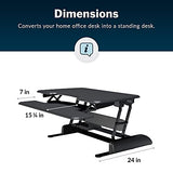 Vari - VariDesk Essential 36 - Two-Tier Standing Desk Converter for Monitor & Accessories - Height Adjustable Sit Stand Desk - Fully Assembled Monitor Riser for Home Office - 36" Wide, Black Vari