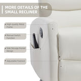 PELUMY 360° Swivel Rocker Recliner with Heat & Vibration Massage, Glider Rocking Chair for Adults, Compact Recliner for Living Room, Small Spaces, Nursery, Bedroom (Breathable Leather, White)