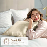 Pure Bedding Satin Pillowcase 2 Pack - King Size (20"x40", Ivory) - Silky Pillow Cases for Hair and Skin - Satin Pillow Covers with Envelope Closure - Extra Soft Premium Microfiber Pure Bedding
