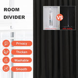 XIMSPHY Privacy Partition Curtains with U-Shaped Rod, Metal Support Single Wall Mounted Curtains, 6.56ft Black Flat Hooks Medical Curtain for Fitting Room Beauty Salon Bedroom XIMSPHY