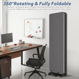 Room Divider Privacy Soundproof Panel with Wheels, 4 Panel Wall Divider (Aluminum Frame) for Room Partition, Folding Room Dividers Space Separation Office Cubicle Wall Sound Proof Partition Divider HOMSCREENER