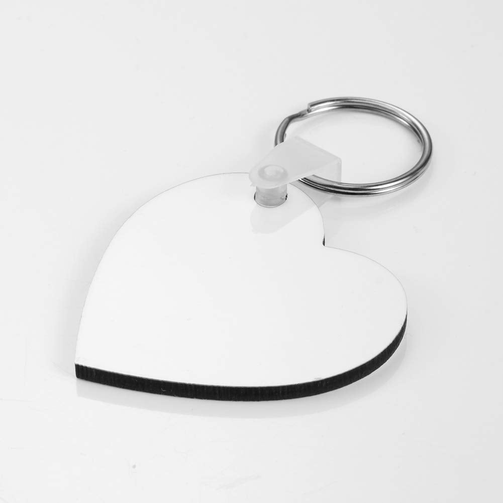 HooAMI Sublimation Keychain Blanks Products, 20 PCS Keychains Tag Heat Transfer Double-Side Heart Sublimation Blanks Key Chains for Ornament Making DIY Art Craft Supplies HooAMI