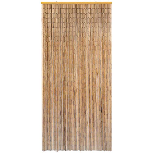 vidaXL Bamboo Door Curtain Fly Mosquito Screen Room Divider partition 35.4"x 78.7" Brown for patios, Balconies, and Apartments - vidaXL