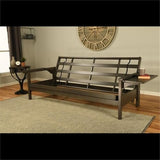 Kodiak Furniture Alamosa Wood Futon Set - Sofa Sleeper Frame with Mattress Included in Charcoal Gray Color Kodiak Furniture