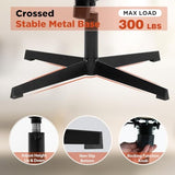 PayLessHere | Criss Cross Chair | Brown | Wide, Armless Desk Chair Without Wheels | 360 Swivel, Height Adjustable & Stable Metal Base | for Office, Home Office, Vanity Seating PayLessHere