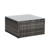 EMKK Patio Furniture Sets, 6 Piece Outdoor Wicker Rattan Sectional Sofa with Tempered Glass Coffee Table, Couch, Loveseat, Chairs with Cushions Conversation Garden, 1-Dark Gray EMKK