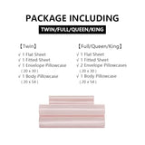 HommxJF 5Pcs Blush Pink Silk Sheets Full,Blush Pink Satin Sheets Set Full Size Silky Comforter Bedding Sheets with 1 Satin Flat Sheet,1Deep Pocket Fitted Sheet,3 Pillowcases with Envelope Closure HommxJF