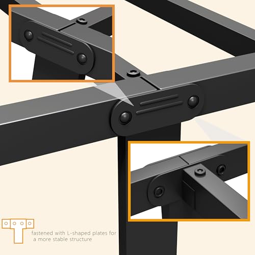 Henshwon Metal Bed Frame,14Inch Twin Size Bed Frame with Storage Space,Heavy Duty Sturdy Mattress Foundation,Easy Assembly,No Box Spring Needed,Black Twin Henshwon
