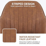 Yaheetech Modern Faux Leather Desk Chair Makeup Chair Height Adjustable Swivel Office Task Computer Armchair for Living Room Retro Brown Yaheetech