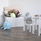 Humble Crew Expedition Hinged Toy Storage Chest with Lid, White & Natural Wood Humble Crew