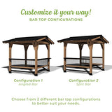 Backyard Discovery Granada Grill Gazebo Pavilion w/Outdoor Bar, 80" Grill Space, Hard Top Steel Metal Roof, Wind Resistant - 100 mph, Supports 4,700 Backyard Discovery