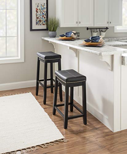 Linon Claridge Bar, Black Stool, 32" X 18.75" X 13" Linon