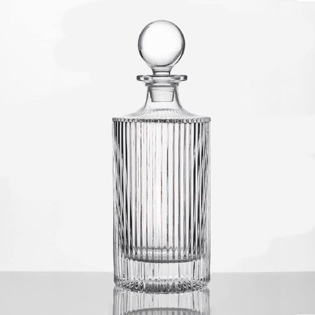 Whiskey Decanter and Glass Stopper 27 oz Square Decanter for Whiskey, Bourbon, Brandy, Liquor, and Rum QUEEN&STONE LEAD FREE