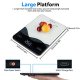 AIMILAR Digital Kitchen Scale 22lb/10kg USB-C Rechargeable, Tempered Glass Top Easy Clean, LED Touch Screen No Buttons, Auto Shut Off