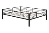 PVWIIK Queen Over Queen Metal Bunk Bed with Trundle for Kids,Heavy Duty Bunk Bed w/Ladder & Full Length Guardrail No Box Spring Needed,for Dorm,Bedroom,Guest Room, Black PVWIIK
