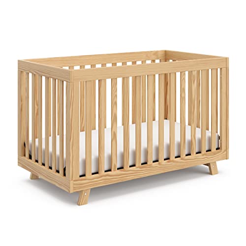 Storkcraft Beckett 3-in-1 Convertible Crib (Natural) – Converts from Baby Crib to Toddler Bed and Daybed, Fits Standard Full-Size Crib Mattress, - WoodArtSupply