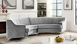 Eafurn 6 Seaters Oversized Symmetrical Curved Modular Sectional Sofa,140.94" Velvet Semi Circular Couch with Metal Legs and Pillows, Deep Seat Tufted Corner Sofa&Couch Living Room Furniture Set Eafurn
