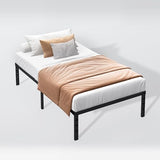 Hafenpo 12 Inch Twin Bed Frame - Sturdy Metal Platform Twin Size, No Box Spring Needed, Heavy Duty, Easy Assembly, Strong Bearing Capacity, Under Bed Storage, Black Hafenpo
