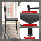 FDW Classic Dining Table Set 5 Piece,Metal Frame Glass Top Table and 4 Rectangular Modern Chairs Set,Suitable Small Space Kitchen Table Set for 4,Black FDW