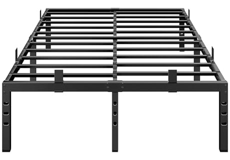 BedsPick 14 Inch Queen Bed Frame, Metal Platform Bed Frame Queen Size with 6 Anti-Slip Mattress Retainers, Heavy Duty Sturdy Mattress Foundation, Easy Assembly, Noise Free, No Box Spring Needed, Black BedsPick