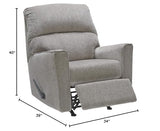 Signature Design by Ashley Altari Modern Nursery Manual Rocker Recliner, Light Gray Signature Design by Ashley