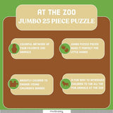Mudpuppy At The Zoo - Jumbo 25 Piece Jigsaw Floor Puzzle Featuring Lions, Elephants, and More! Mudpuppy
